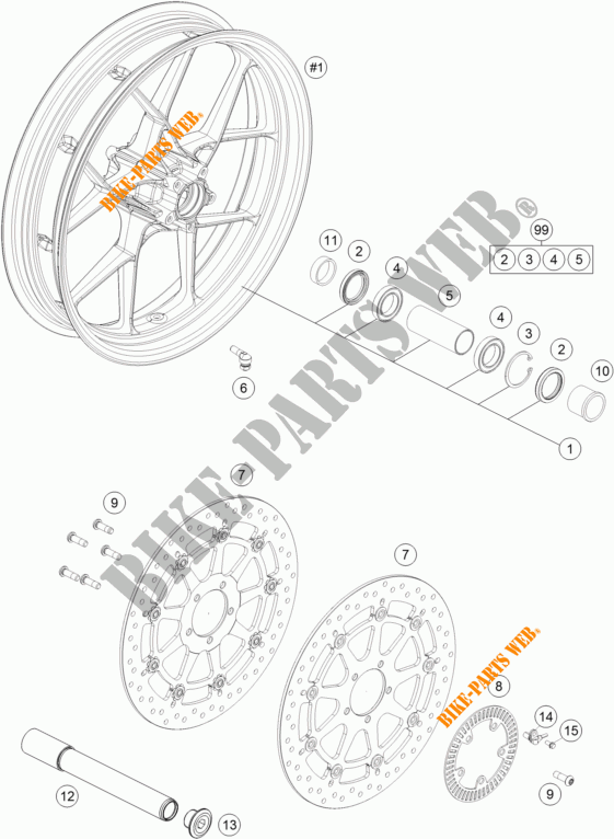 LLANTA DELANTERA para KTM 1290 SUPER DUKE R ORANGE ABS 2016