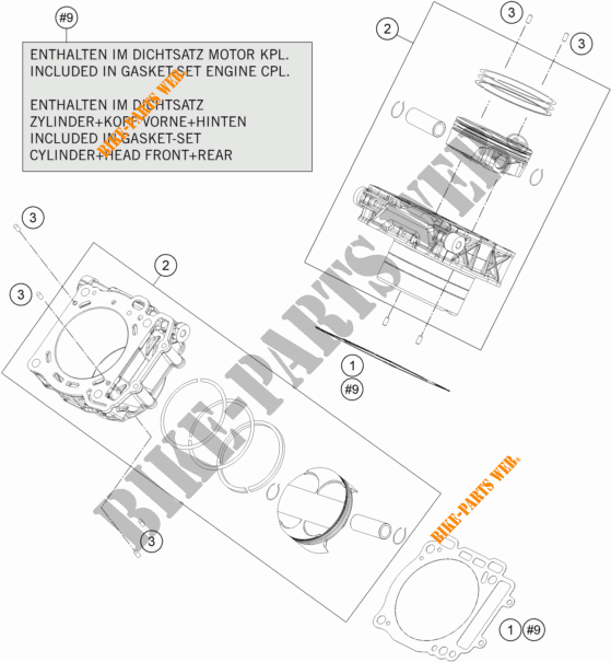 CILINDRO para KTM 1290 SUPER DUKE R BLACK ABS 2016