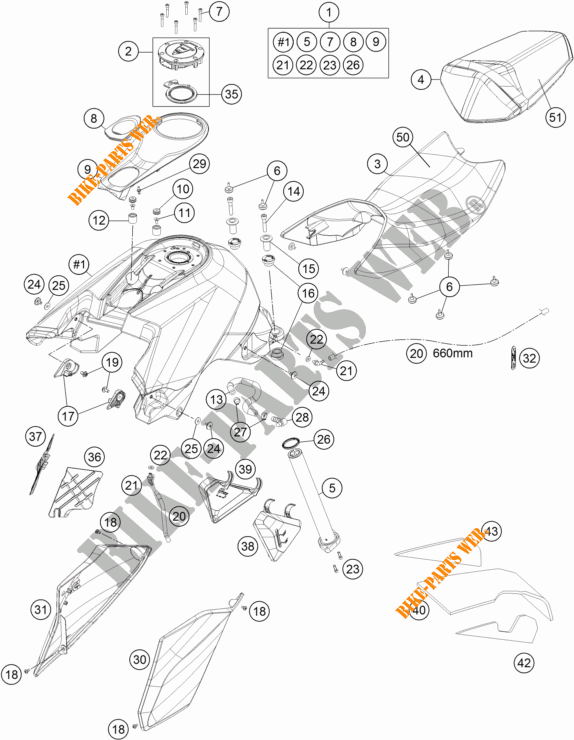 DEPOSITO / ASIENTO para KTM 1290 SUPER DUKE R BLACK ABS 2016