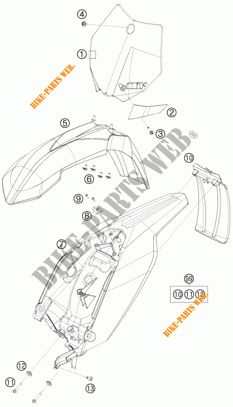 PLASTICOS para KTM 65 SX 2012