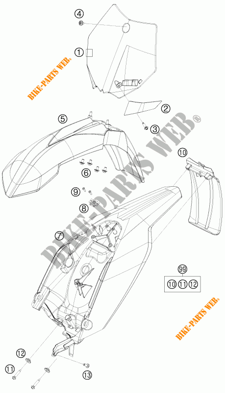 PLASTICOS para KTM 65 SX 2009