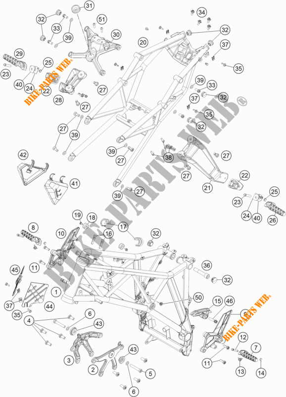 BASTIDOR para KTM 1290 SUPER DUKE R ORANGE ABS 2015