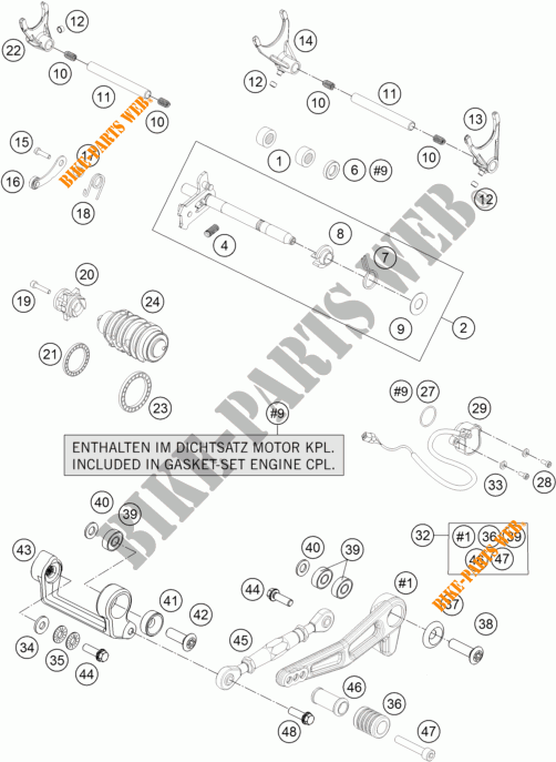 SELECTOR CAMBIO para KTM 1290 SUPER DUKE R ORANGE ABS 2015