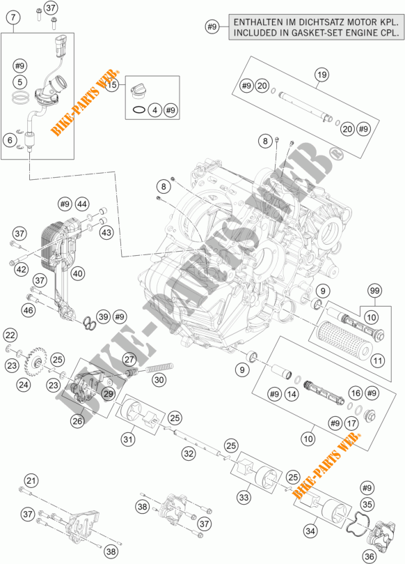 BOMBA DE OLIO para KTM 1290 SUPER DUKE R BLACK ABS 2015