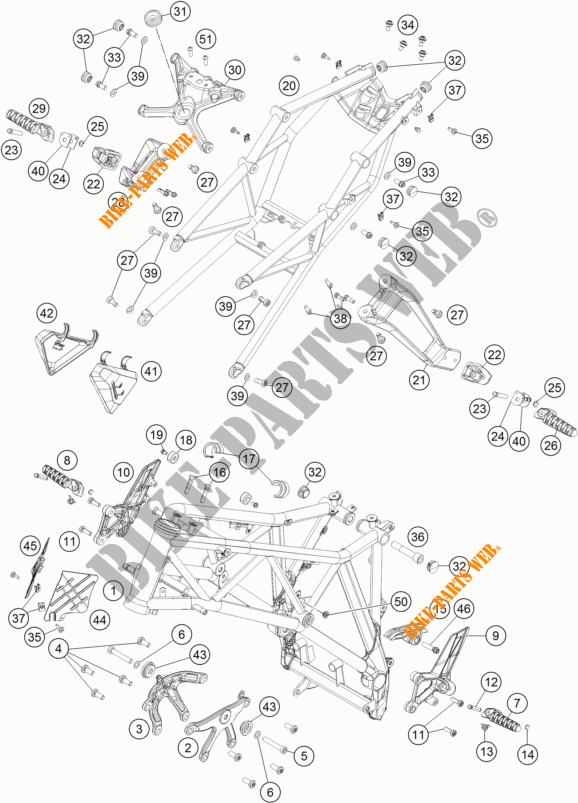 BASTIDOR para KTM 1290 SUPER DUKE R ORANGE ABS 2015