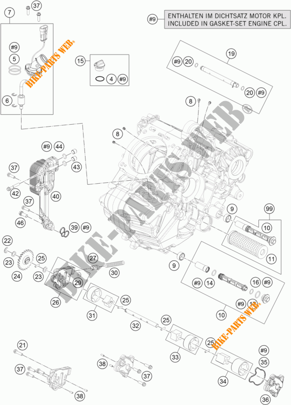 BOMBA DE OLIO para KTM 1290 SUPER DUKE R ORANGE ABS 2015