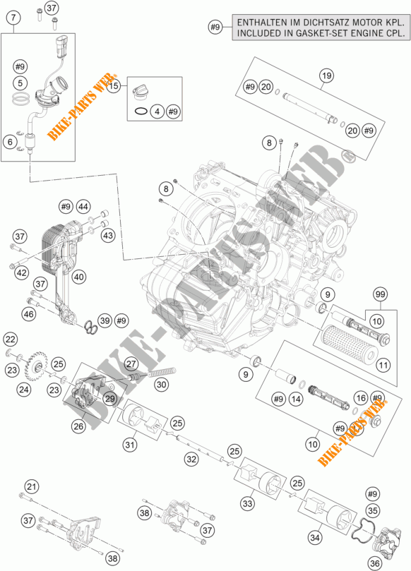 BOMBA DE OLIO para KTM 1290 SUPER DUKE R BLACK ABS 2015