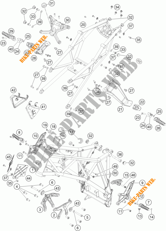 BASTIDOR para KTM 1290 SUPER DUKE R ORANGE ABS 2014