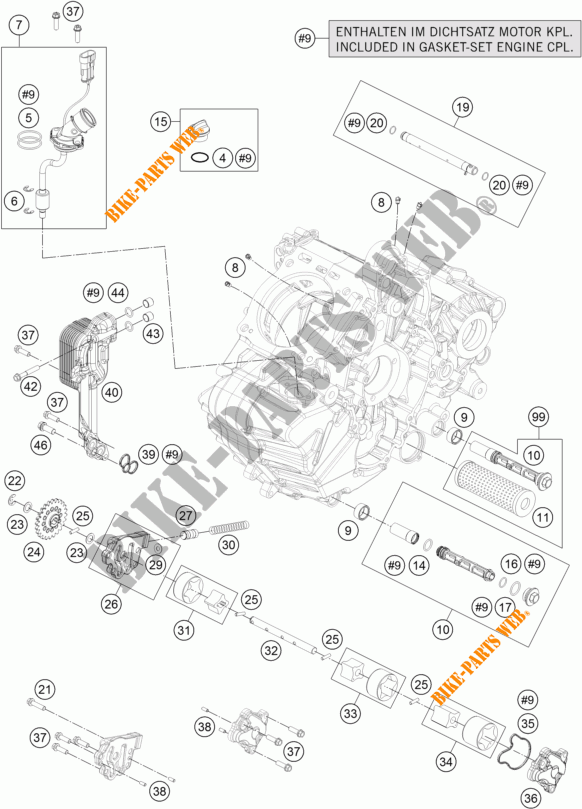 BOMBA DE OLIO para KTM 1290 SUPER DUKE R ORANGE ABS 2014