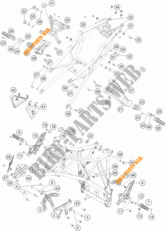 BASTIDOR para KTM 1290 SUPER DUKE R ORANGE ABS 2014