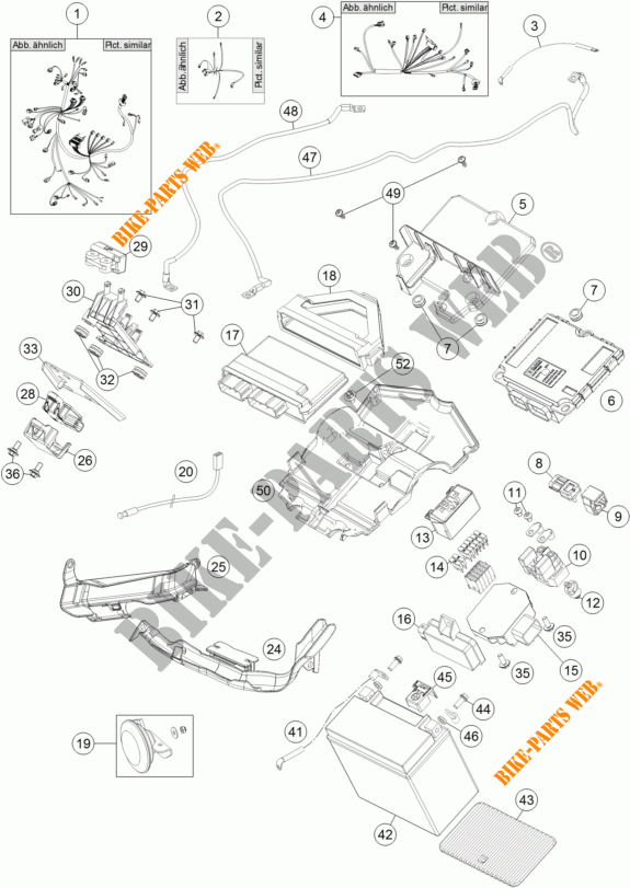 INSTALACION ELECTRICA para KTM 1290 SUPER DUKE R ORANGE ABS 2014