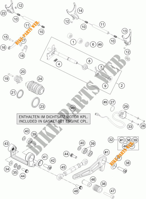 SELECTOR CAMBIO para KTM 1290 SUPER DUKE R ORANGE ABS 2014