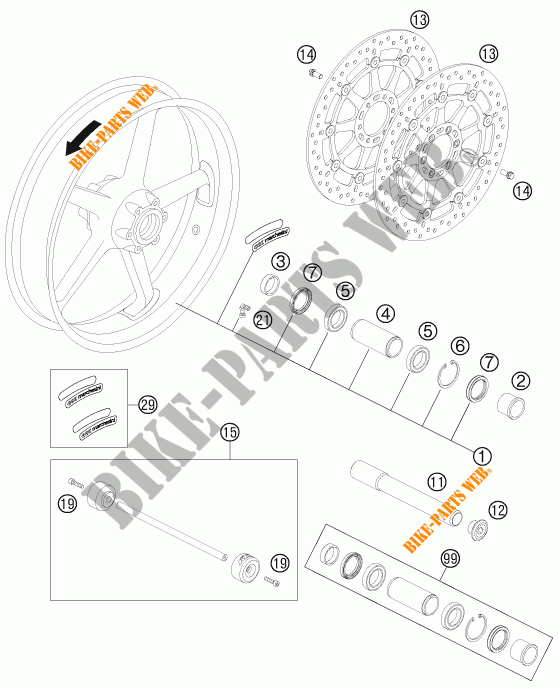 LLANTA DELANTERA para KTM 990 SUPER DUKE R 2013