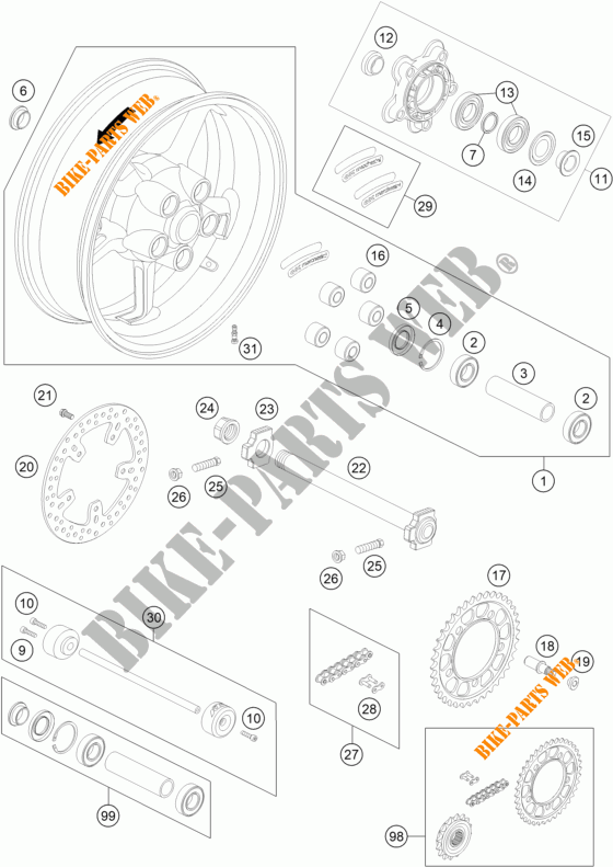 LLANTA TRASERA para KTM 990 SUPER DUKE R 2013