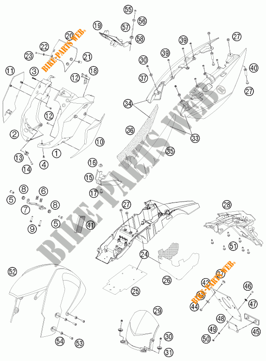 PLASTICOS para KTM 990 SUPER DUKE R 2013