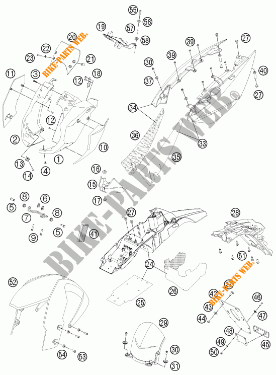 PLASTICOS para KTM 990 SUPER DUKE R 2012
