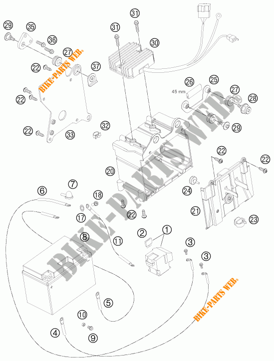 BATERIA para KTM 990 SUPER DUKE R 2012