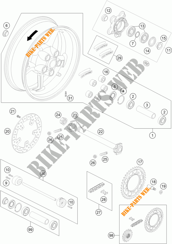 LLANTA TRASERA para KTM 990 SUPER DUKE R 2012