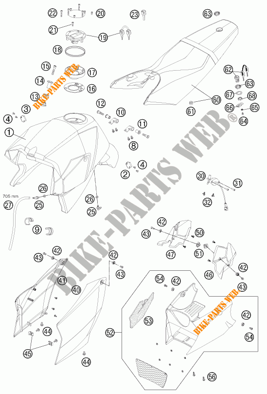 DEPOSITO / ASIENTO para KTM 990 SUPER DUKE R 2012