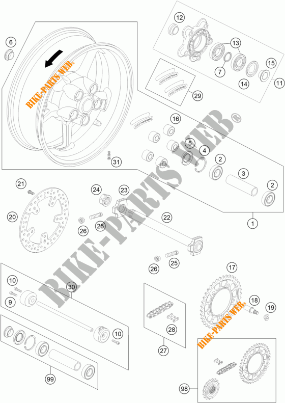LLANTA TRASERA para KTM 990 SUPER DUKE R 2012