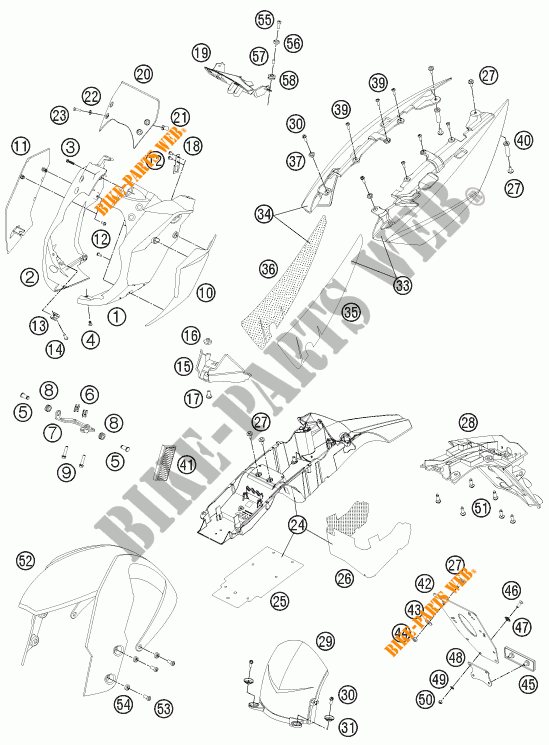 PLASTICOS para KTM 990 SUPER DUKE R 2012