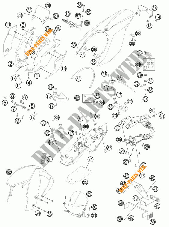 PLASTICOS para KTM 990 SUPER DUKE R 2011