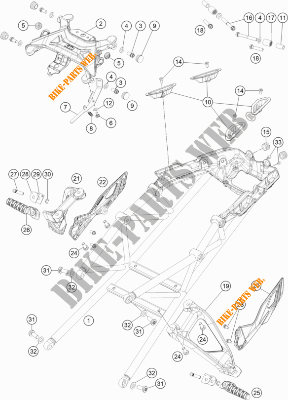 SUBCHASIS para KTM 1290 SUPER DUKE GT WHITE 2019