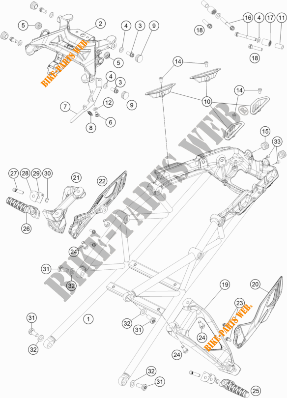 SUBCHASIS para KTM 1290 SUPER DUKE GT BLACK 2019