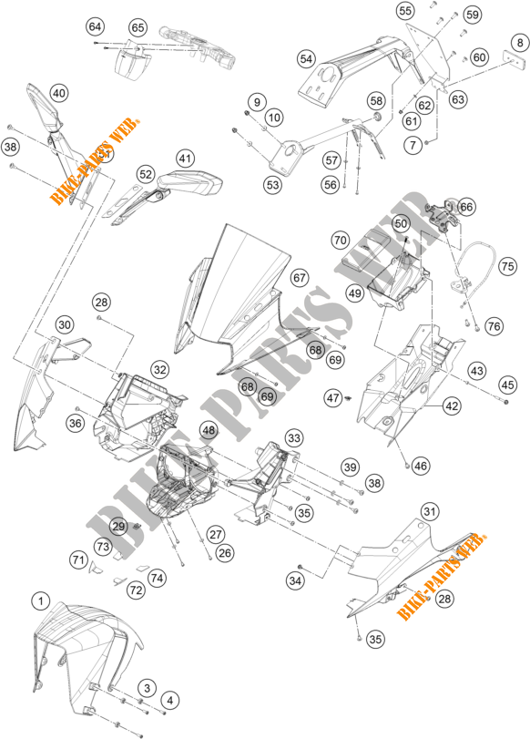PLASTICOS para KTM RC 390 WHITE 2020