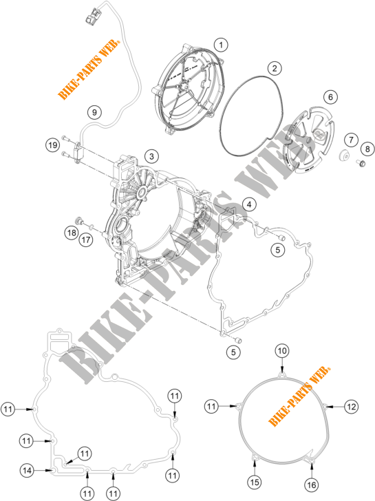 TAPA DE EMBRAGUE para KTM 1290 SUPER DUKE R BLACK 2020