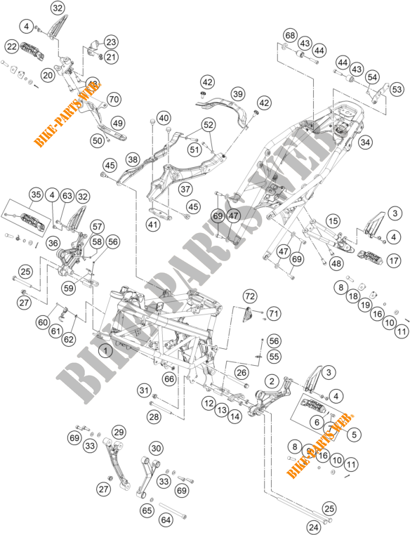 BASTIDOR para KTM 250 DUKE WHITE NON ABS - CKD 2020