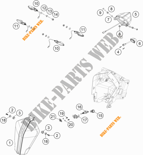 FARO / PILOTO TRASERO para KTM 1290 SUPER ADVENTURE S ORANGE 2020