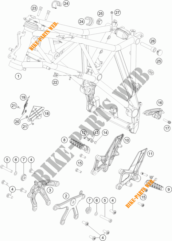 BASTIDOR para KTM 1290 SUPER DUKE GT ORANGE 2018
