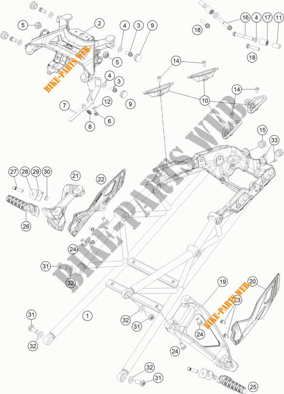 SUBCHASIS para KTM 1290 SUPER DUKE GT ORANGE 2018