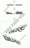 PEGATINAS para KTM 990 SUPER DUKE WHITE 2009