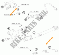 CABALLETE LATERAL / CENTRAL para KTM 990 SUPER DUKE ORANGE 2009