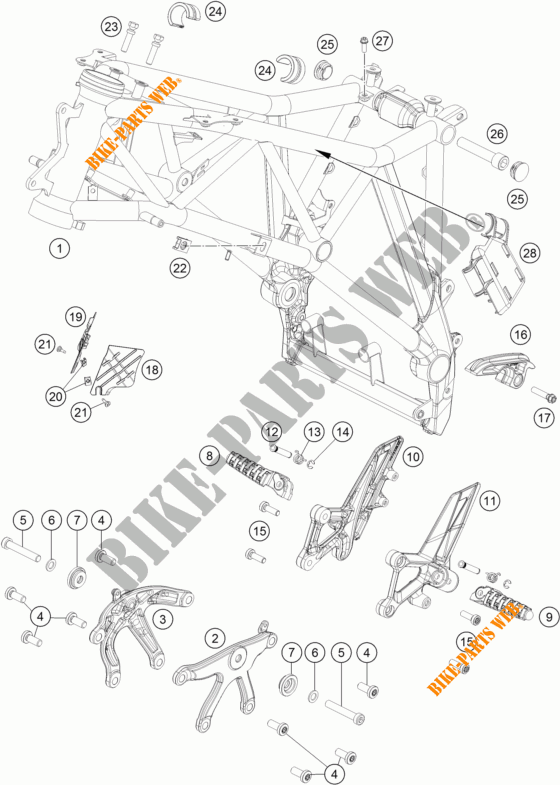 BASTIDOR para KTM 1290 SUPER DUKE GT ORANGE 2018