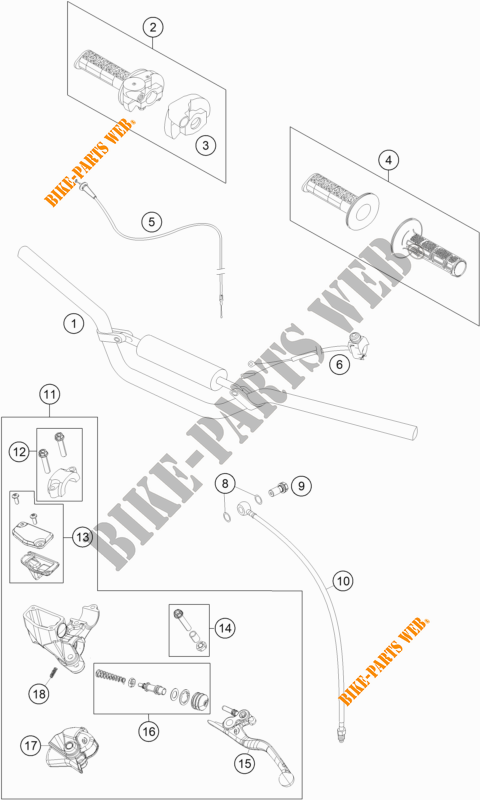 MANILLAR / MANDOS para KTM 65 SX 2020