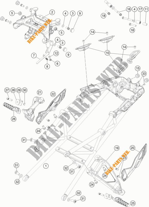 SUBCHASIS para KTM 1290 SUPER DUKE GT BLACK 2018