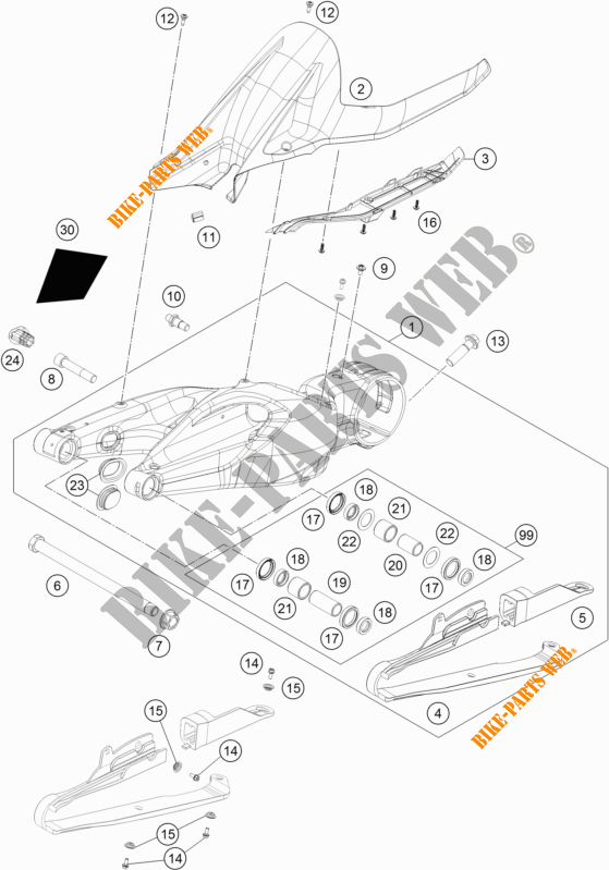 BASCULANTE para KTM 1290 SUPER DUKE GT BLACK 2021