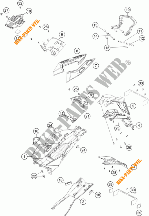 GUARDABARROS TRASERA para KTM 1290 SUPER DUKE GT ORANGE 2018