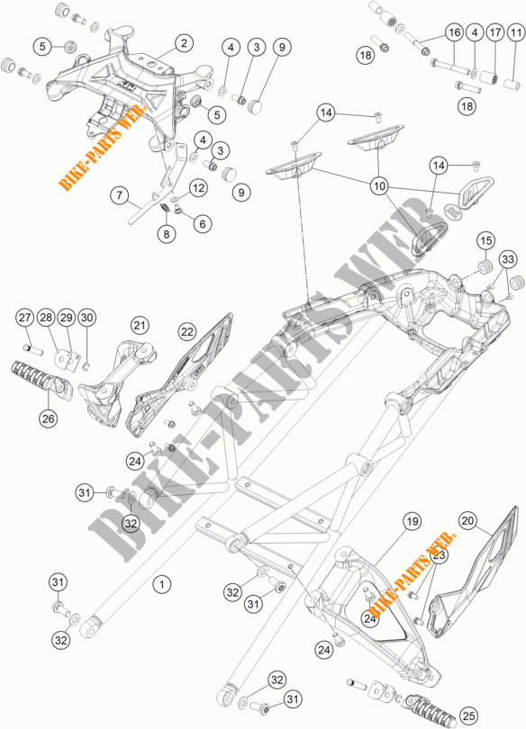 SUBCHASIS para KTM 1290 SUPER DUKE GT ORANGE 2018