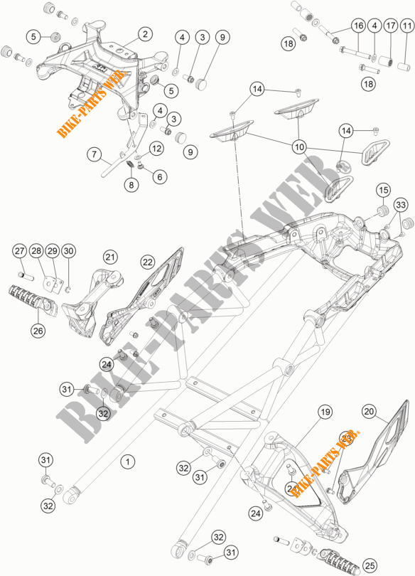 SUBCHASIS para KTM 1290 SUPER DUKE GT GREY 2017