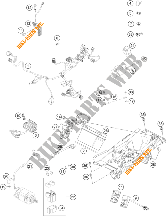 INSTALACION ELECTRICA para KTM 250 SX-F TROY LEE DESIGNS 2021