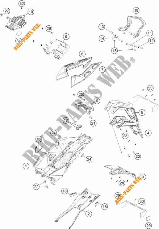 GUARDABARROS TRASERA para KTM 1290 SUPER DUKE GT GREY 2017