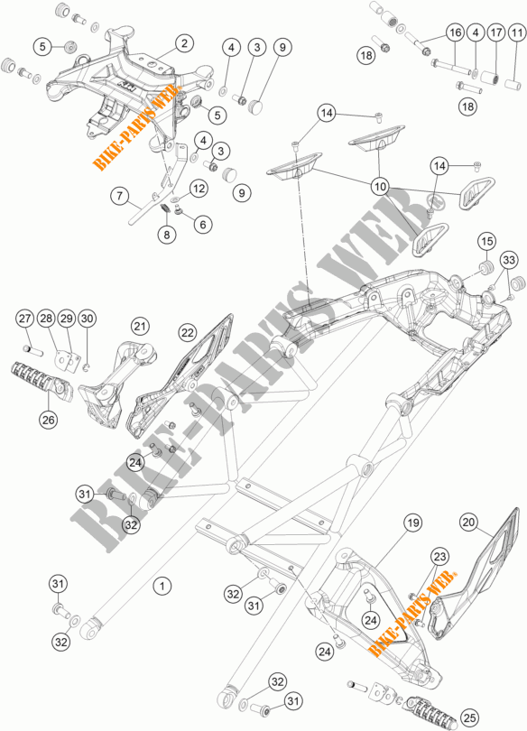SUBCHASIS para KTM 1290 SUPER DUKE GT GREY 2017
