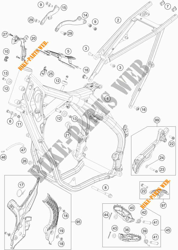 BASTIDOR para KTM 250 EXC TPI 2022