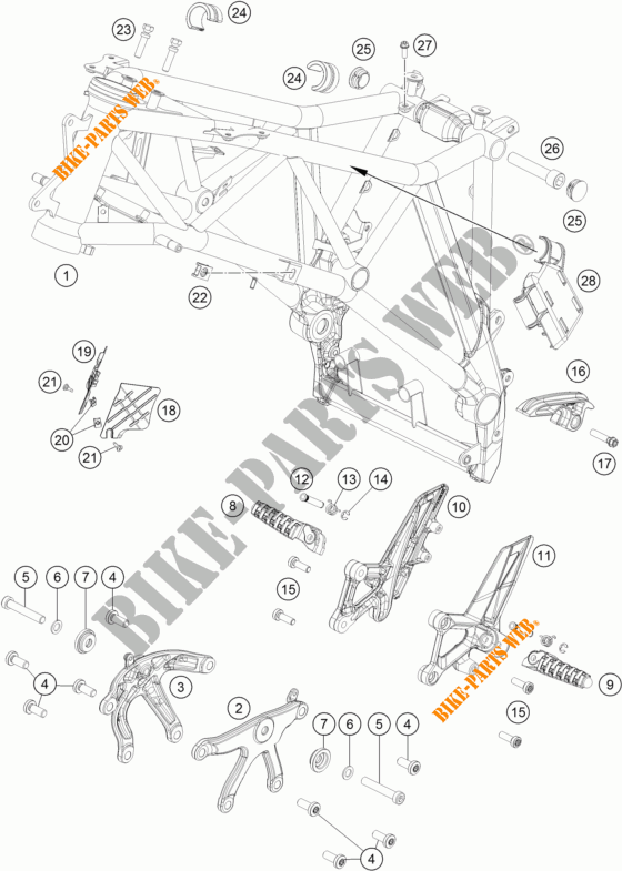 BASTIDOR para KTM 1290 SUPER DUKE GT ORANGE 2017