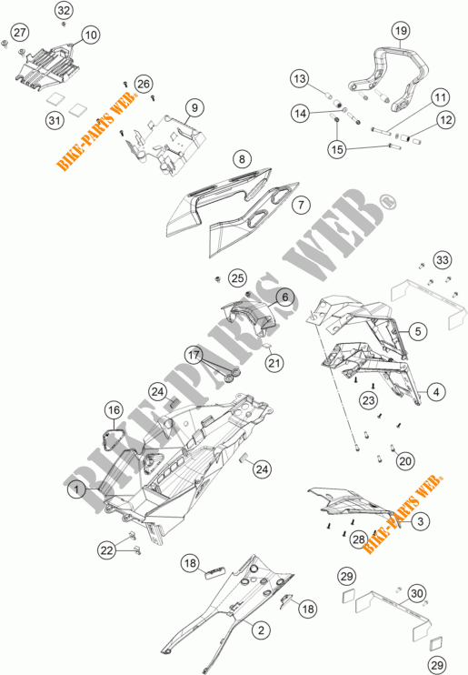 GUARDABARROS TRASERA para KTM 1290 SUPER DUKE GT ORANGE 2017