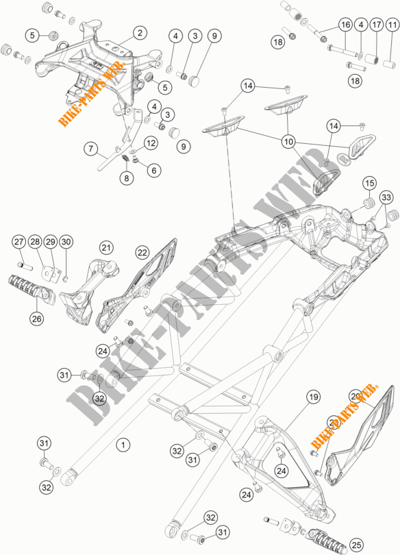 SUBCHASIS para KTM 1290 SUPER DUKE GT ORANGE 2017